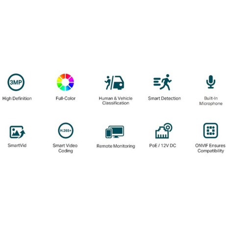 TP-Link VIGI C430(2.8mm) Turret kamera, 3MP, 2.8mm, Full-Color