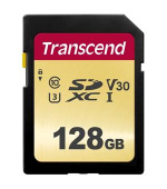 Transcend 128GB SDXC 500S (Class 10) UHS-I U3 V30 MLC paměťová karta, 95 MB/s R, 60 MB/s W