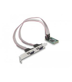 Delock Karta Mini PCIe full size, 2 x sériové RS-232 D-Sub, devítipinové