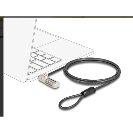 Navilock Kabel na zabezpečení laptopu s kombinačním zámkem na slot HP Nano - lanko z uhlíkové oceli