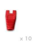 DATACOM Návlek pro plug RJ45 s výřezem červený (10ks)