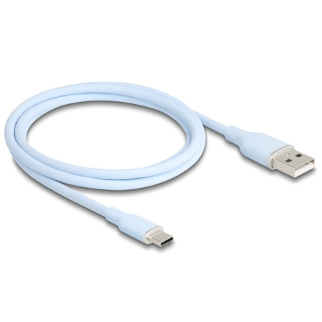Delock USB 2.0 kabel USB Typ-A samec na USB Type-C™ samec 1 m modrý Silikon