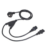 Kabel C-TECH síťový  1,8m 220/230V napájecí, rozdvojka Y, VDE