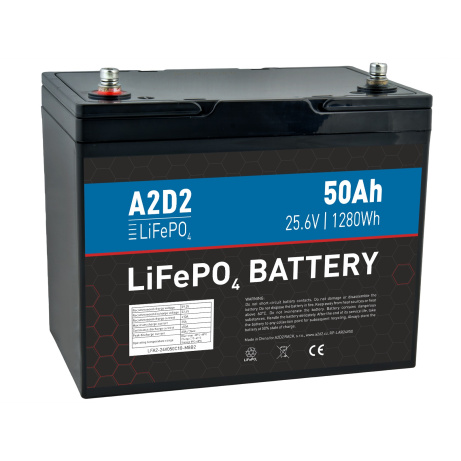 A2D2 baterie LiFePO4 25,6V 50Ah M8