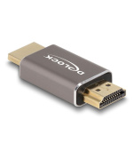 Delock Adaptér HDMI, ze zástrčky na zástrčky, 8K 60 Hz, šedá kovová