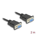 Delock Sériový kabel rozhraní RS-232 D-Sub9, ze zásuvkový na zásuvkový, délky 2 m