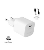 FIXED nabíječka, USB-C,USB-C/USB-C kabel,1m, 30W