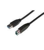 Digitus Připojovací kabel USB 3.0, typ A - B M / M, 1,8 m, kompatibilní s USB 3.0, bl