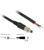 Delock Napájecí kabel DC 5,5 x 2,5 x 9,5 mm šroubovací s odhalenými konci drátů 95 cm