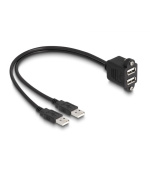 Delock Kabel USB 2.0, 2 x USB Typ-A zástrčky na 2 x USB Typ-A zásuvku, se šrouby, k vestavění, 1 m, černý