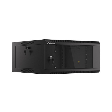 LANBERG RACKOVÁ SKŘÍŇ 19" NÁSTĚNNÁ 4U 600 RYCHLÁ MONTÁŽ (PLOCHÉ BALENÍ) ČERNÁ