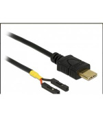 Delock Kabel USB Type-C™ samec > 2 x pin konektor samice oddělení napájení 10 cm