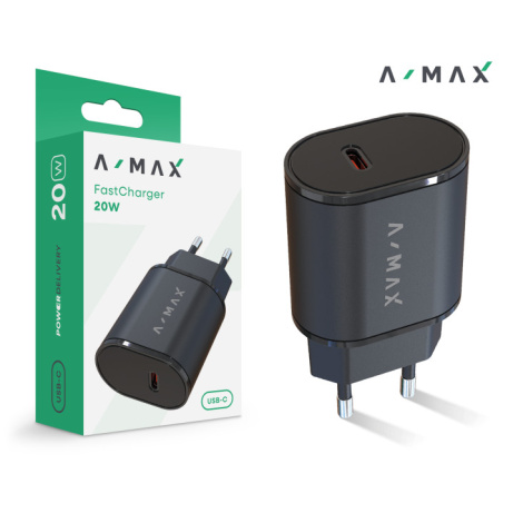 Chytrá nabíječka A-MAX Power Delivery 20W USB-C, černá