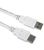 PremiumCord Prodlužovací kabel USB 3.0 Super-speed 5Gbps A-A, MF, 9pin, 0,5m bílá
