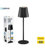 PLATINET TABLE WATERPROOF IP44 REGULATION RECHARGABLE RGB BLACK
