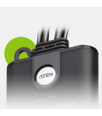 ATEN 2-port HDMI KVM USB mini, integrované kabely, tlačítko pro přepínání