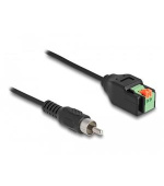 Delock Kabel ze zástrčkového konektoru RCA na svorkovnicový adaptér, s tlačítkem, 15 cm