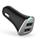 PLATINET nabíječka do auta 2xUSB 3,4A černá + microUSB kabel 1m