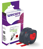 WECARE ARMOR páska 2ks kompatibilní s DYMO S0721630,Black/Red,12MM*4M