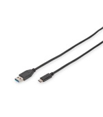 Digitus USB Type-C connection cable, type C to A M/M, 1.0m, Super Speed, bl