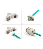 Delock Modul Keystone ze zásuvkového konektoru RJ45 na LSA Cat.6A, beznástrojový, oranžová, sada 10 kusů