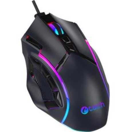 C-TECH herní myš Akali (GM-15), casual gaming, 12800 DPI, RGB podsvícení, USB, černá