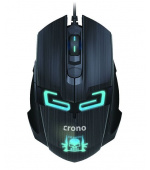 Crono CM647/Herní/Optická/Pro praváky/1 600 DPI/Drátová USB/Černá-modrá