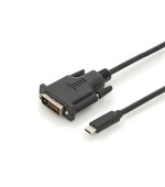 DIGITUS kabelový převodník USB C na DVI 2,0m, 1080p @ 60Hz zlacené konektory