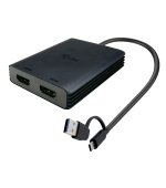 i-tec USB-A/USB-C Dual 4K HDMI Video Adapter