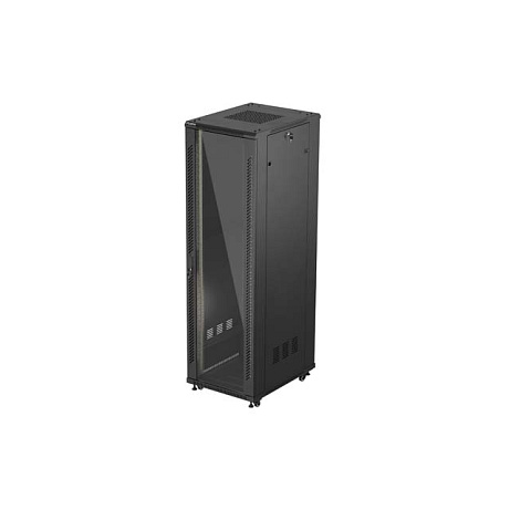 LANBERG 19" VOLNĚ STOJÍCÍ RACKOVÁ SKŘÍŇ 42U/600X800 (FLAT PACK) S PROSKLENÝMI DVEŘMI ČERNÁ