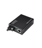 DIGITUS Bidirectional Fast Ethernet Media Converter, singlemode, RJ45 / SC Incl. PSU SC connector, Up to 20km