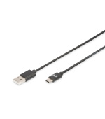 Digitus Připojovací kabel USB typu C, typ C na A M/M, 1,8 m, 3A, 480 MB, verze 2.0, bl