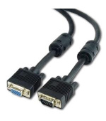 GEMBIRD Kabel prodlouž mon 15M/15F VGA 9m stíněný extra, ferrity, BLACK