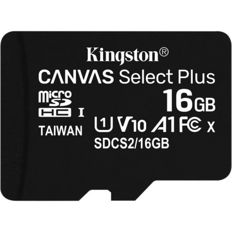 16GB microSDHC Kingston Canvas Select Plus  A1 CL10 100MB/s + adapter