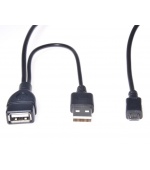 PremiumCord USB redukce kabel USB A/female+USB A/male - Micro USB/male OTG