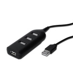 Digitus USB 2.0 hub, 4-porty, černý bez napájecího zdroje