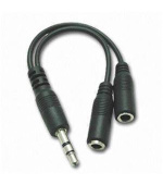 PremiumCord Kabelová rozdvojka 3,5 Jack M - 2xF 10cm
