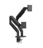 Digitus držák pro dva monitory, 2x 45", 2x 20 kg mechanická pružina, VESA: 75x75, 100x100, Černá