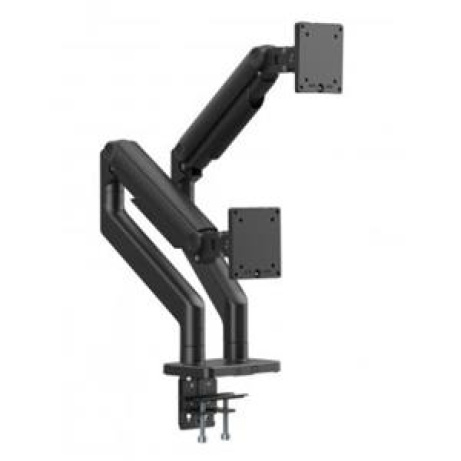 Digitus držák pro dva monitory, 2x 45", 2x 20 kg mechanická pružina, VESA: 75x75, 100x100, Černá