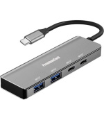 PremiumCord 5G SuperSpeed Hub USB-C na 2x USB 3.2 C +2x USB 3.2 A, Aluminum