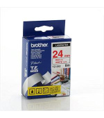 Brother - TZe-252, bílá / červená - 1 ks (24mm, laminovaná)