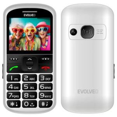 EVOLVEO EasyPhone XS, mobilní telefon pro seniory, bílý