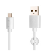 Datový a nabíjecí kabel FIXED s konektory USB/USB-C, USB 2.0, 1 metr, bílý