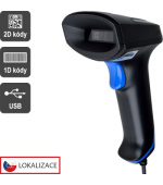 CCD 2D čtečka Virtuos HT-851A, USB (klávesnice/RS-232 emulace), bez stojánku, černá