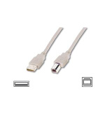 Digitus Připojovací kabel USB 2.0, typ A - B M / M, 3,0 m, šedý
