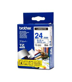 Brother - TZe-253,  bílá / modrá  (24mm, laminovaná)