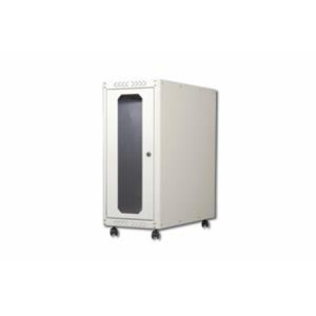 DIGITUS Počítačové pouzdro s kolečky, rozměry. 698,5x300x600 mm. 583x246x600 mm, skleněné dveře, RAL 7035