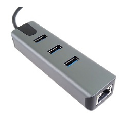 PremiumCord Adapter USB-C na Gigabit 10/100/1000Mbps + 3x USB3.2 konektor