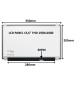 LCD PANEL 15,6" FHD 1920x1080 30PIN MATNÝ IPS / ÚCHYTY NAHOŘE A DOLE