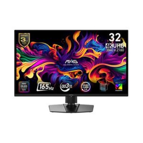 MSI Gaming monitor MAG 322UP QD-OLED E16 31,5" QD-OLED/3840x2160 UHD/165Hz/0,03ms/2xHDMI/DP/USB-C/Výšk.nast./Pivot/černá
